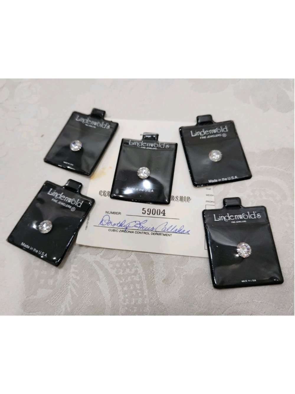 Lindenwold Fine Jewelers 5 Lot 2 Carat Cubic Zirconia Round Loose Gemstones USA
